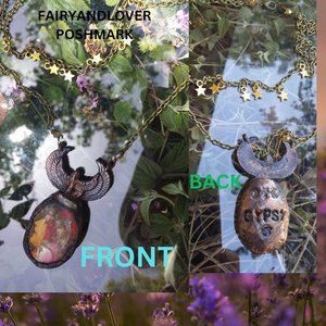 NEW Electroformed egyptian ceramic necklace/art nouveau goddess necklace